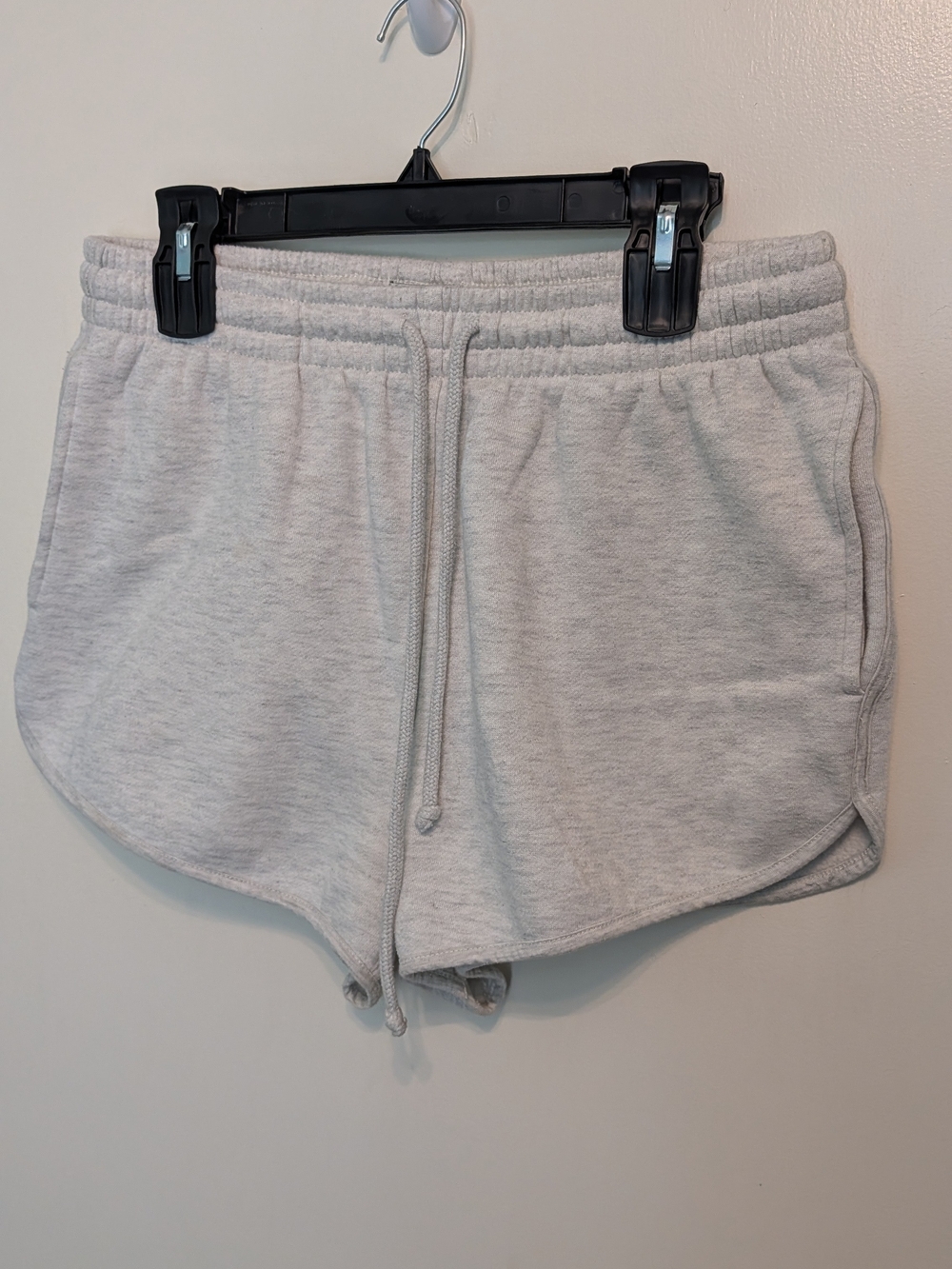 Topshop Heather Light Gray Athletic Drawstring Shorts
